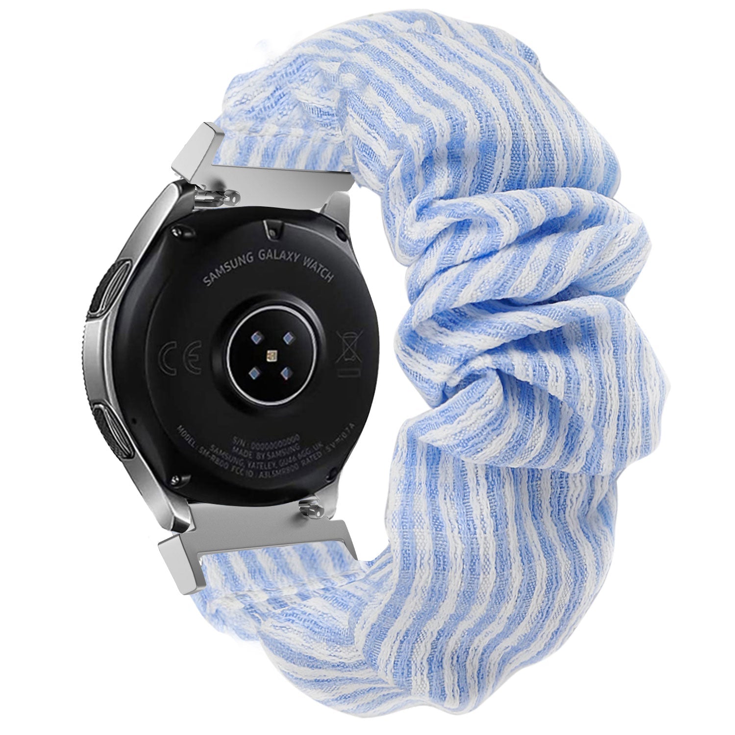 Samsung Galaxy Watch 6 - 44mm scrunchie bandje (blauw gestreept)