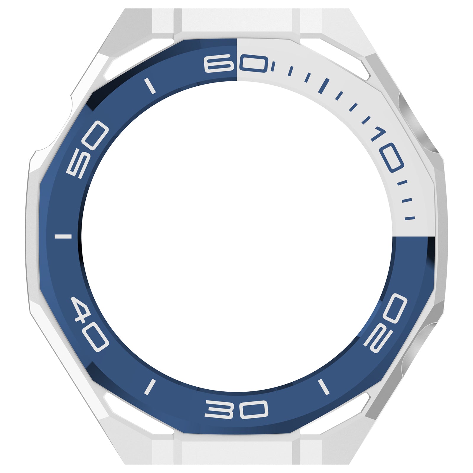 Huawei Watch Ultimate 2 PC case met glas (wit/blauw)