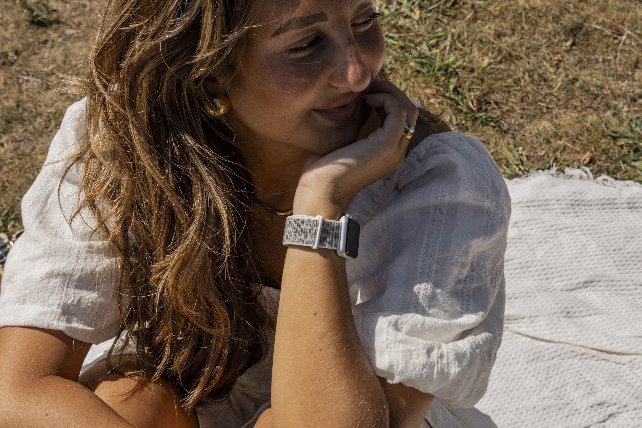 xoxo Wildhearts Apple Watch nylon bandje (white leopard)