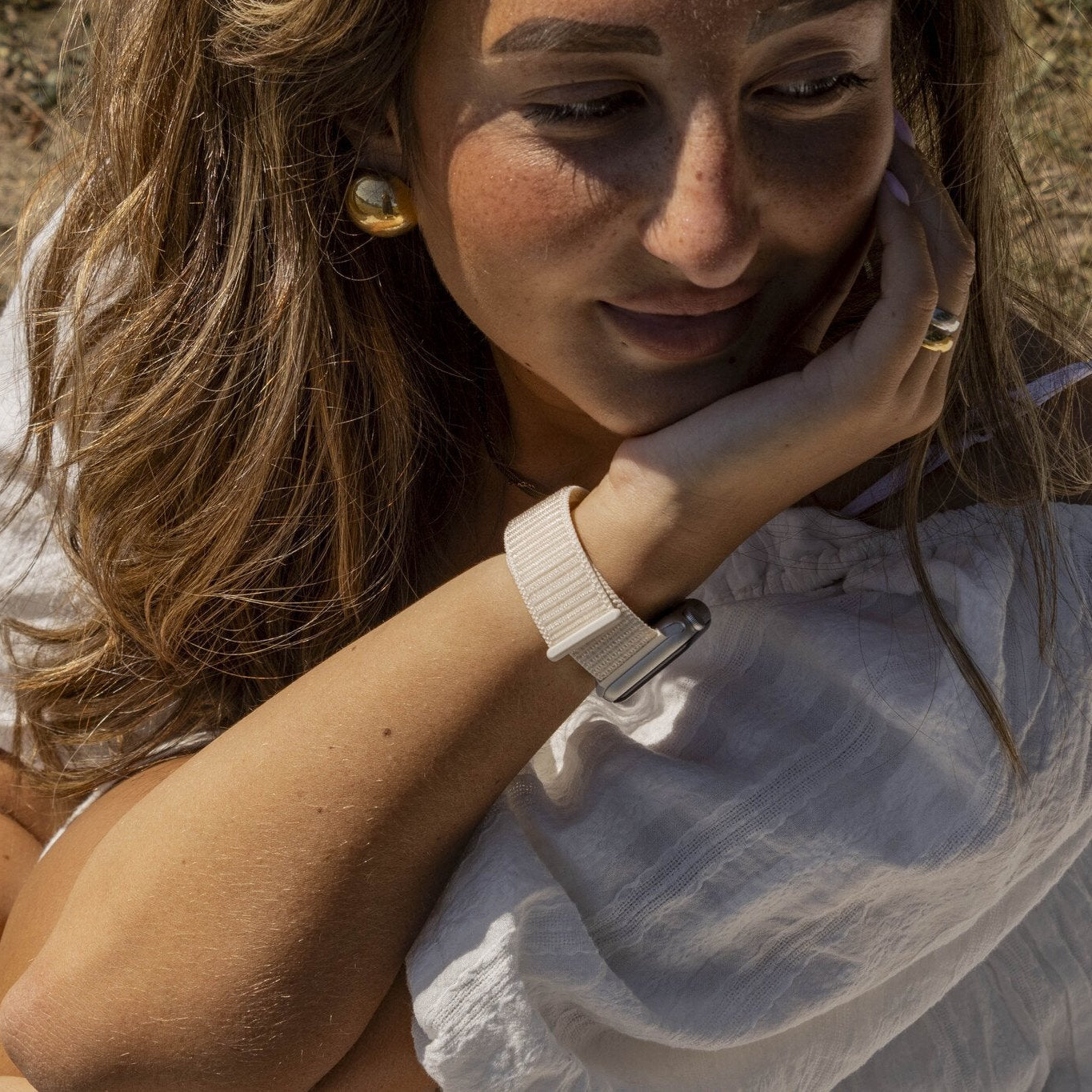 xoxo Wildhearts Apple Watch nylon bandje (apricot)