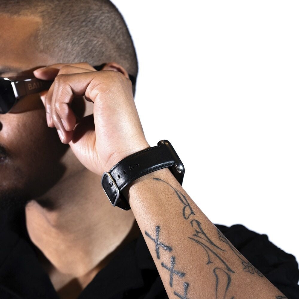 BALR Apple Watch leren band (zwart)