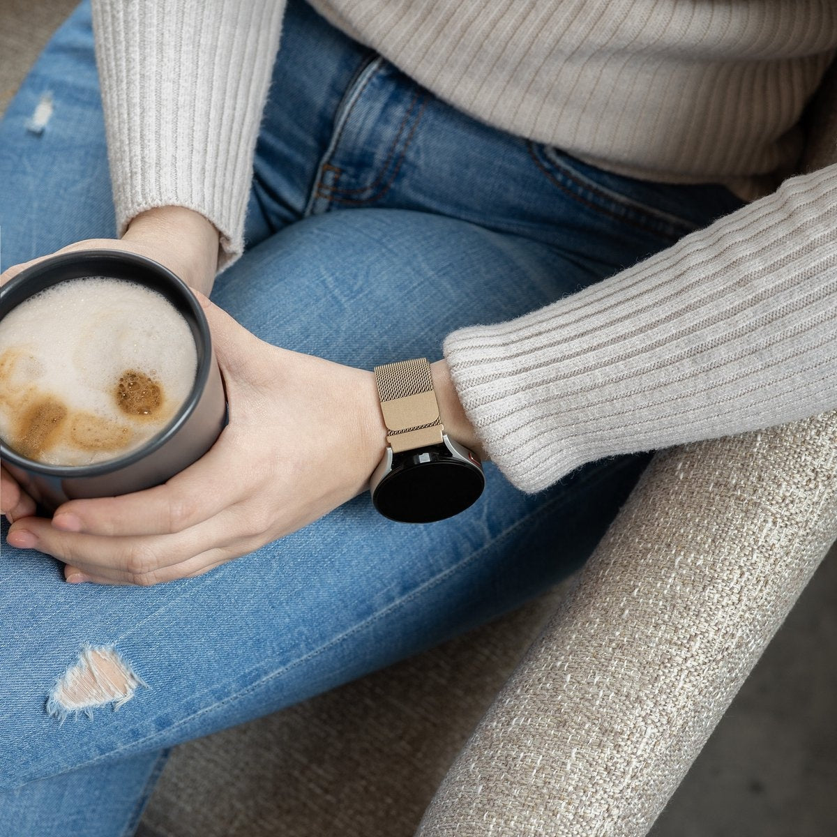 Withings ScanWatch 2 - 42mm Milanese band (champagne)