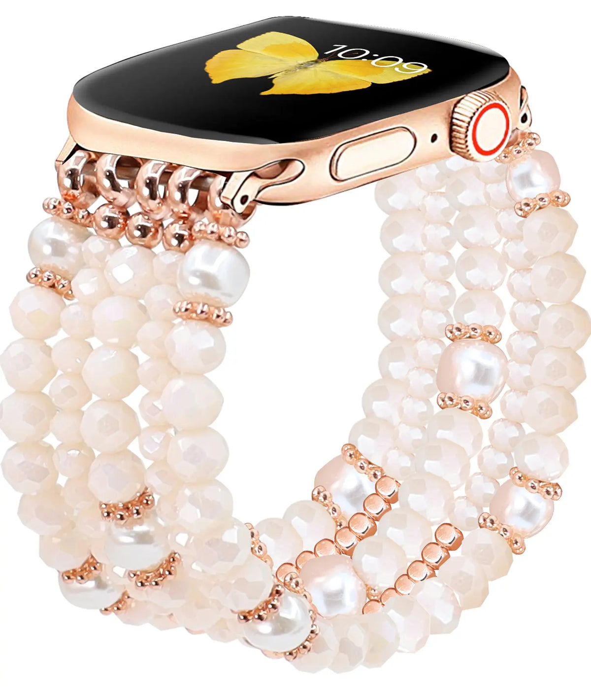 Metal Beaded Crystal Strap, pink