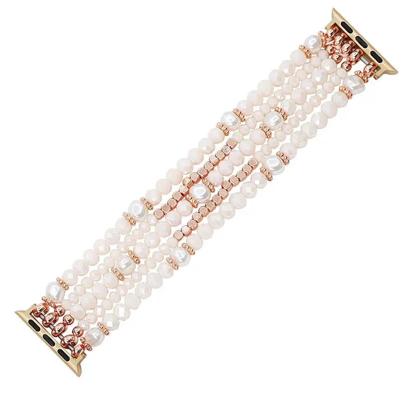 Metal Beaded Crystal Strap, pink