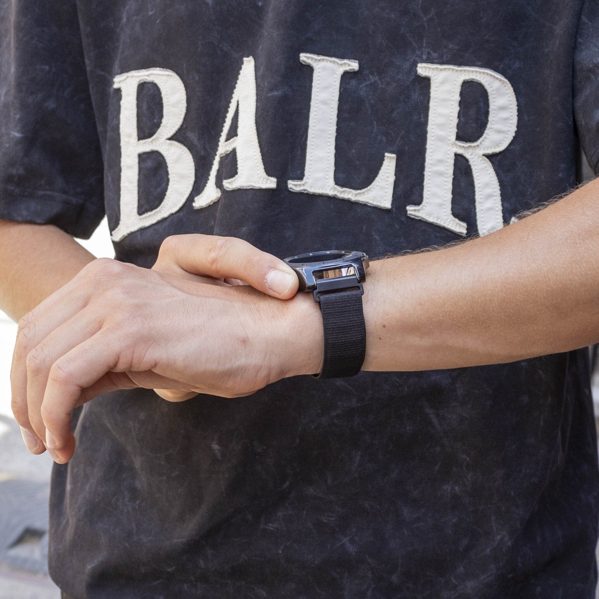 BALR Huawei Watch GT 3 46mm Alpine loop band (zwart)