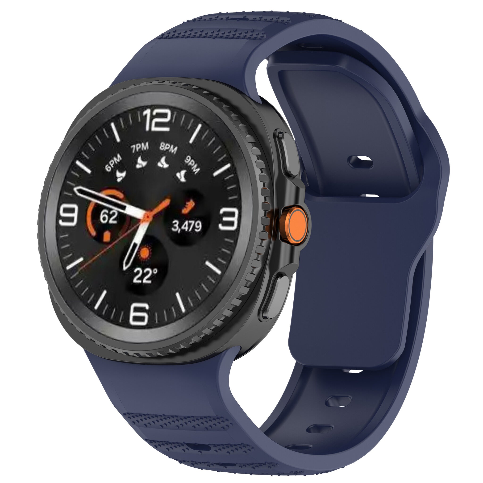 Samsung Galaxy Watch 8 - 44mm outdoor siliconen bandje (donkerblauw)