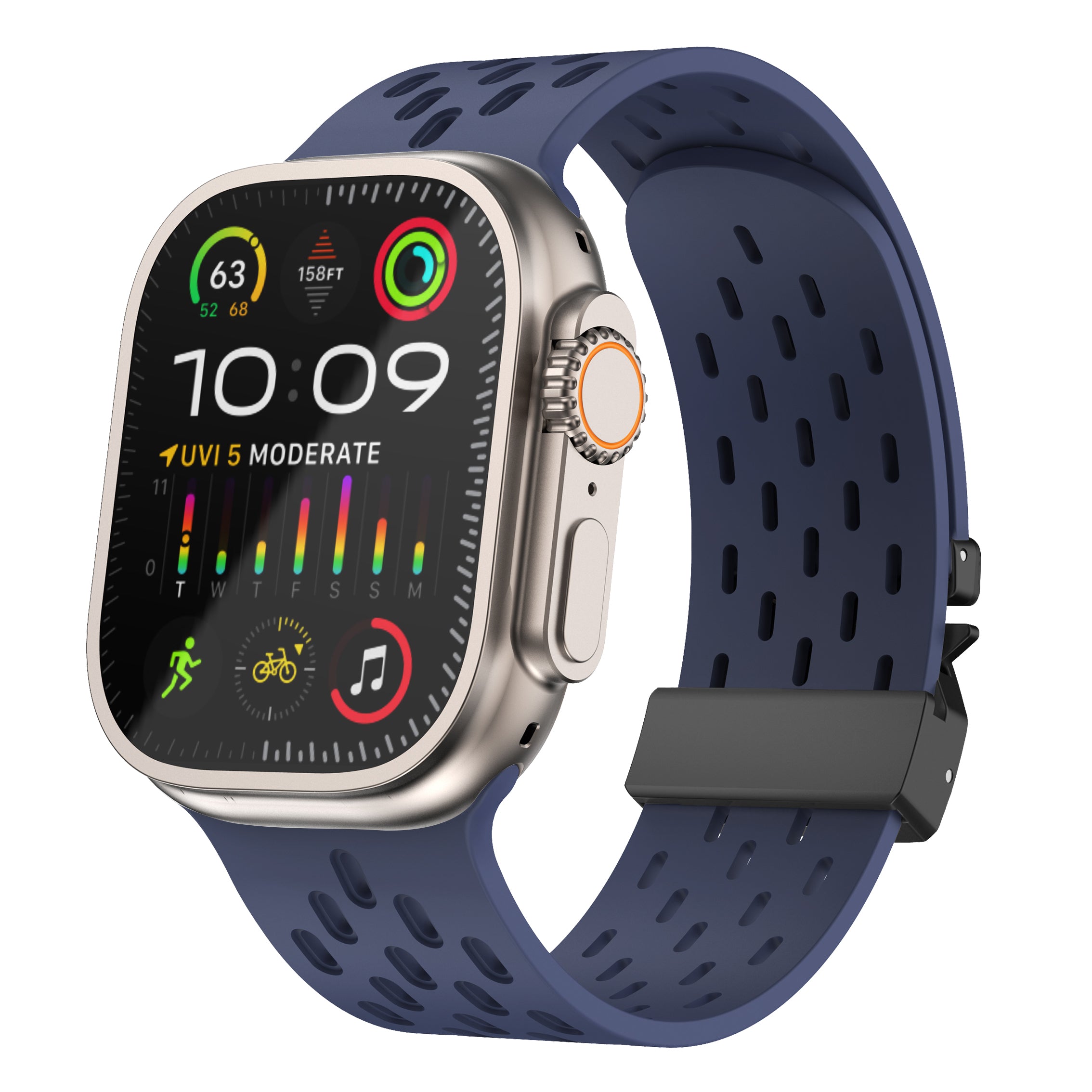 Apple Watch Silicone Air Strap with P-Buckle (Dark Blue)
