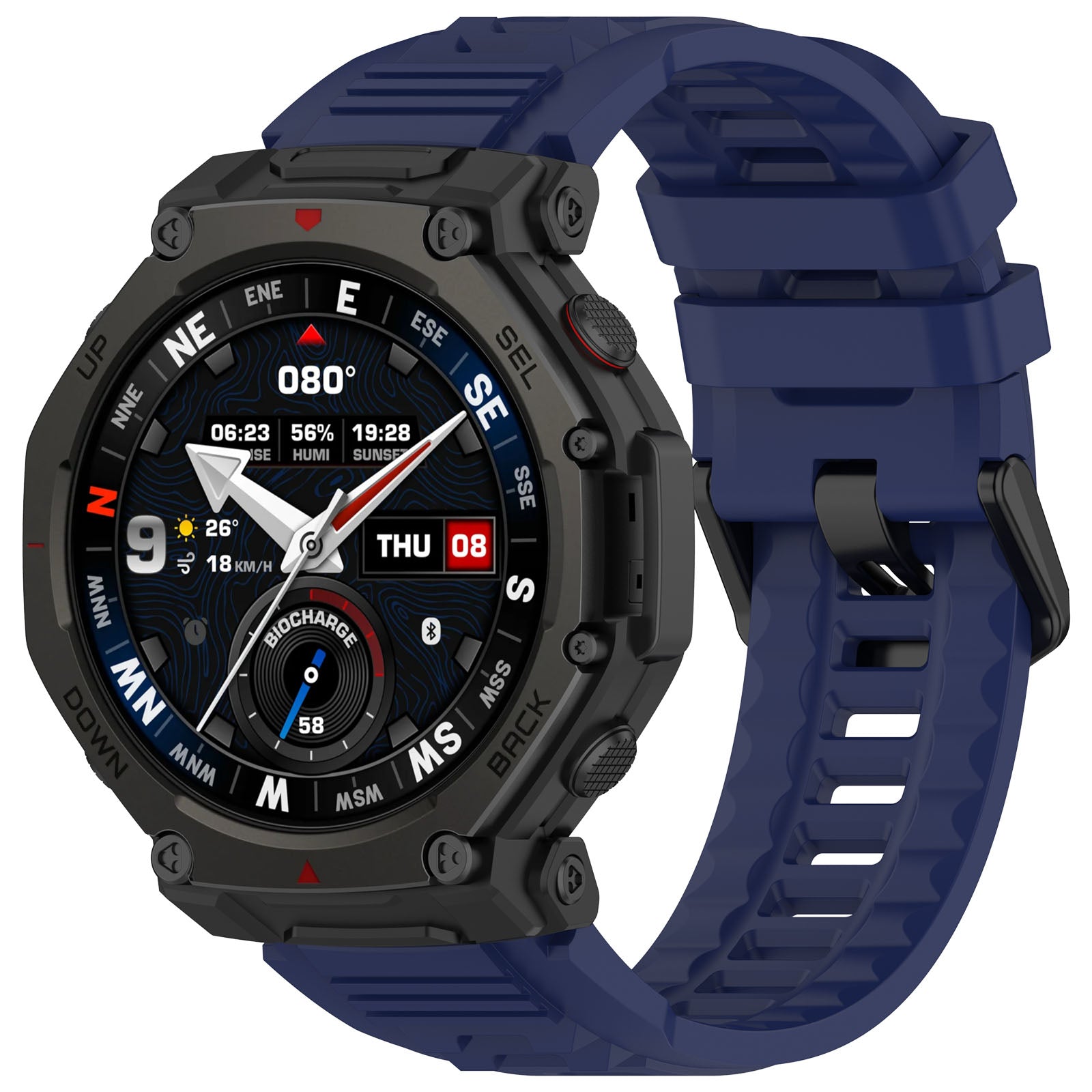 Amazfit T-Rex 3 Pro - 48mm siliconen bandje (donkerblauw)