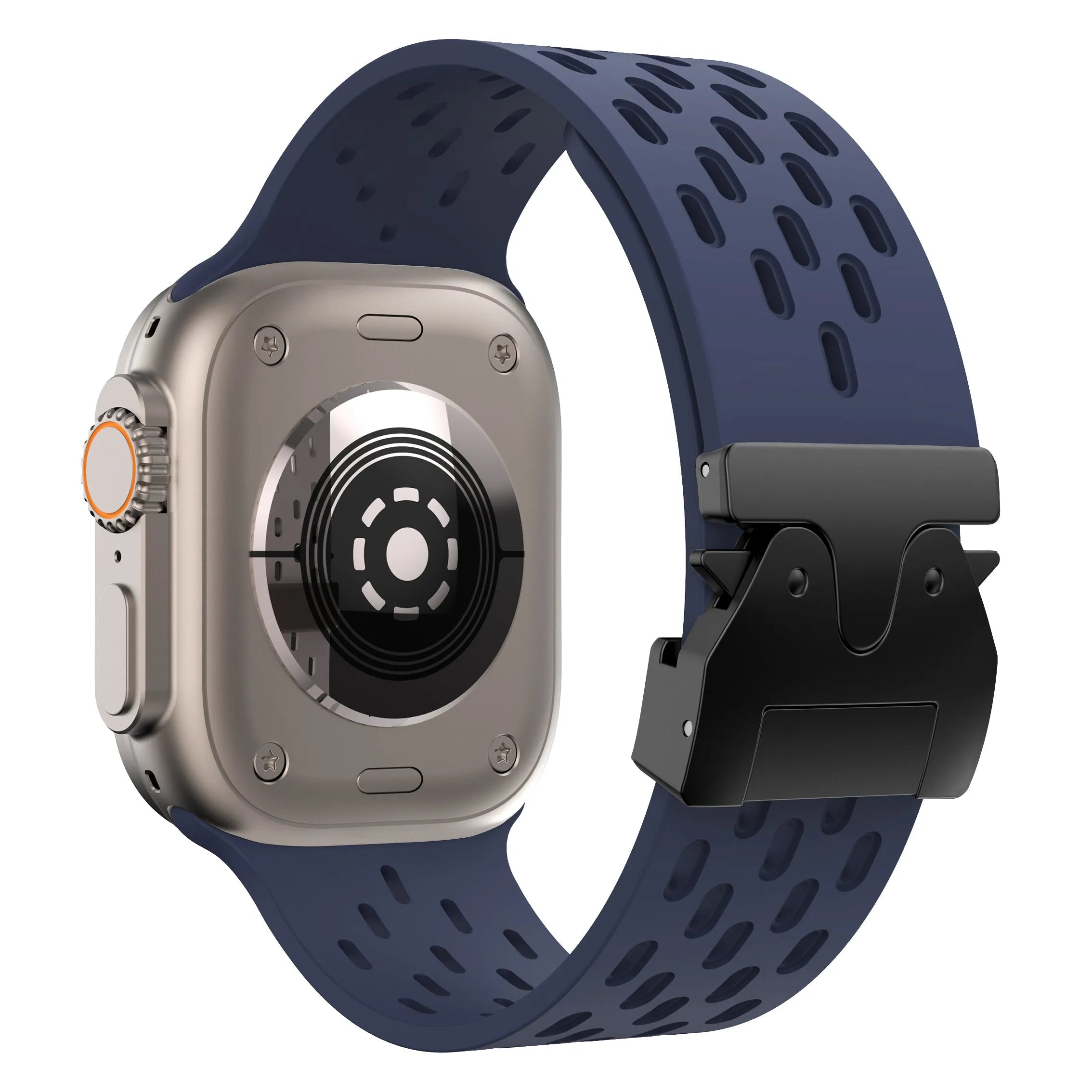 Apple Watch siliconen air bandje met P-Buckle (donkerblauw)