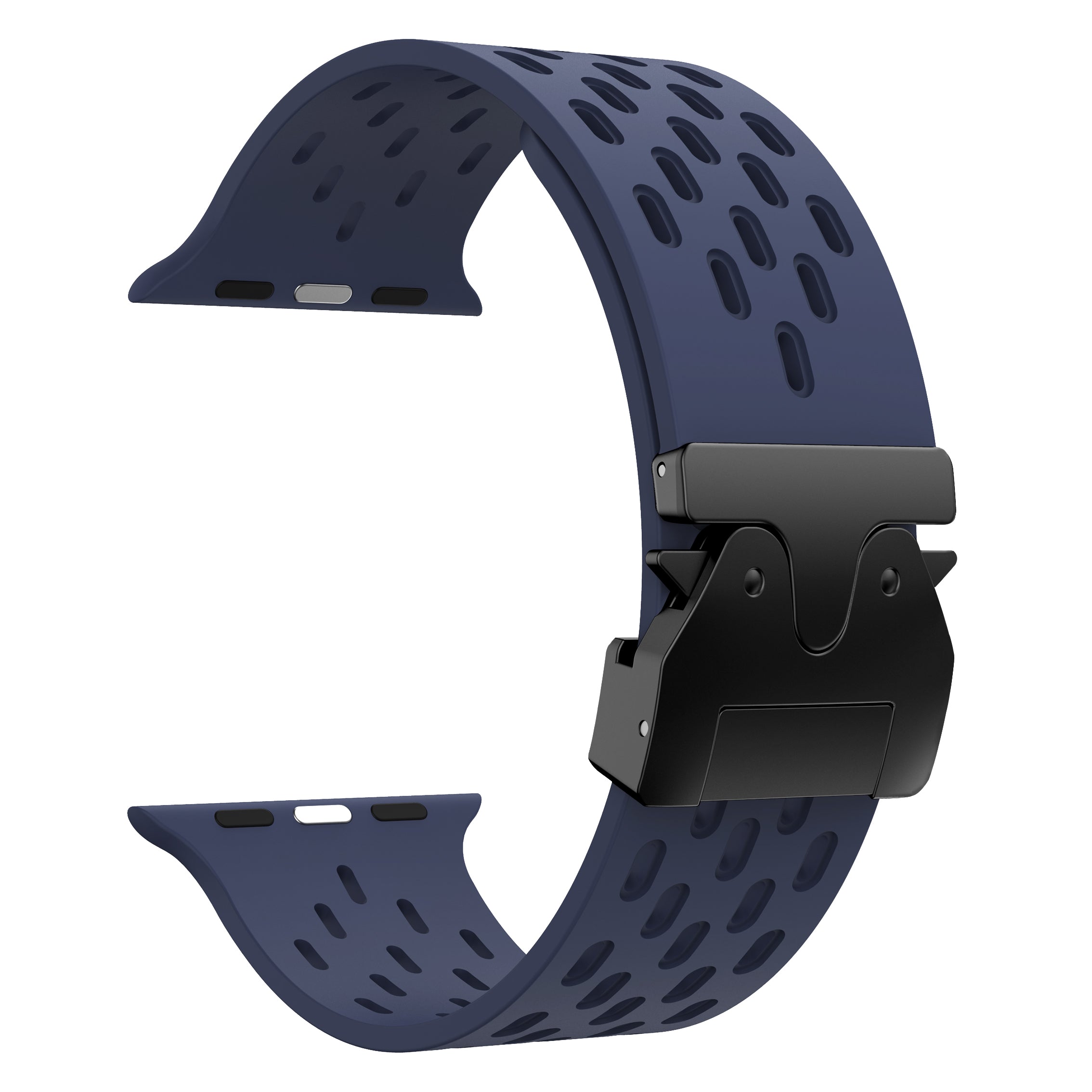 Apple Watch siliconen air bandje met P-Buckle (donkerblauw)