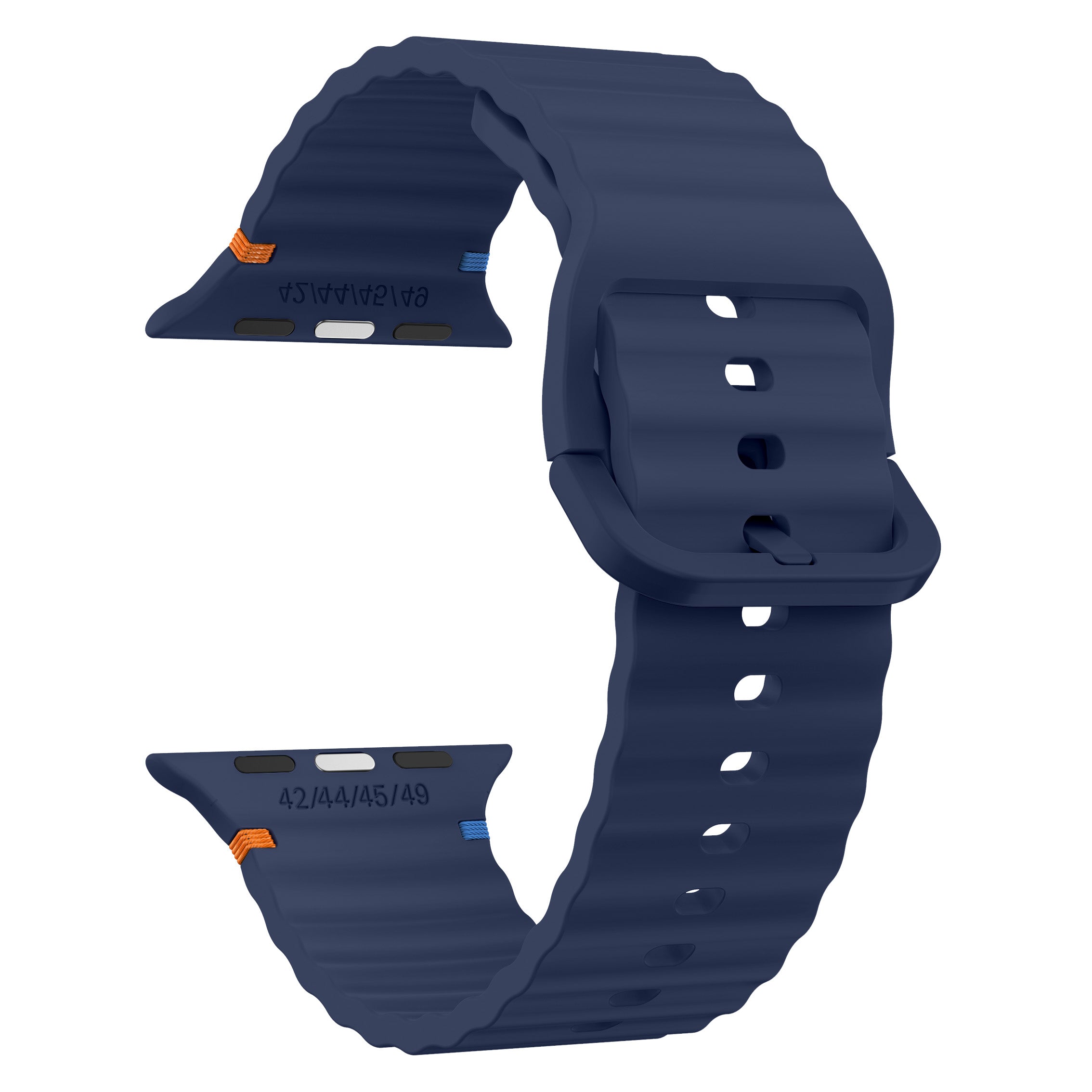 Apple Watch Wave siliconen bandje (donkerblauw)