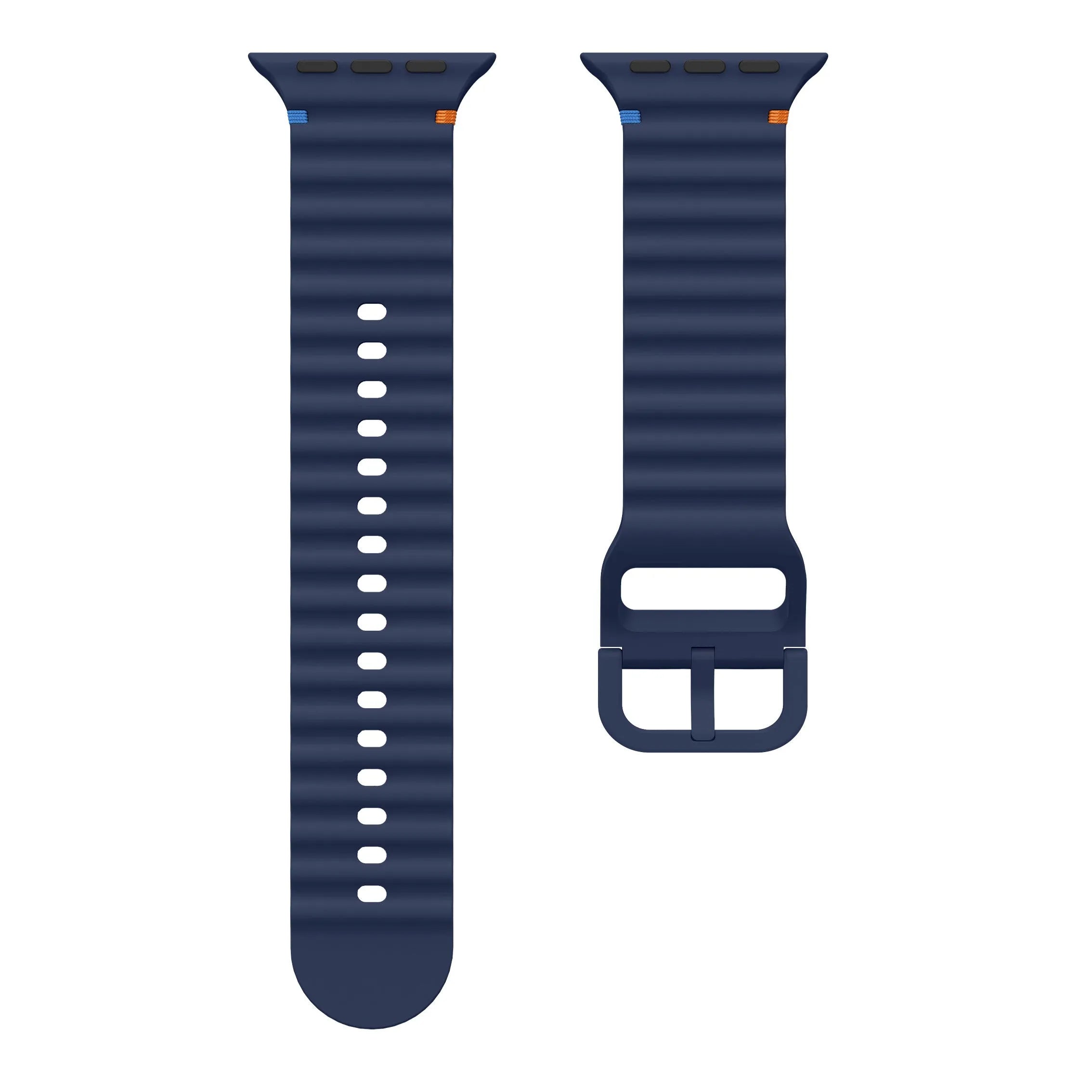 Apple Watch Wave siliconen bandje (donkerblauw)