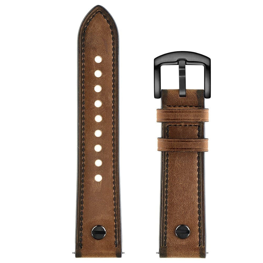 Amazfit GTS 4 (Mini) Leather Strap with Screw (Dark Brown)