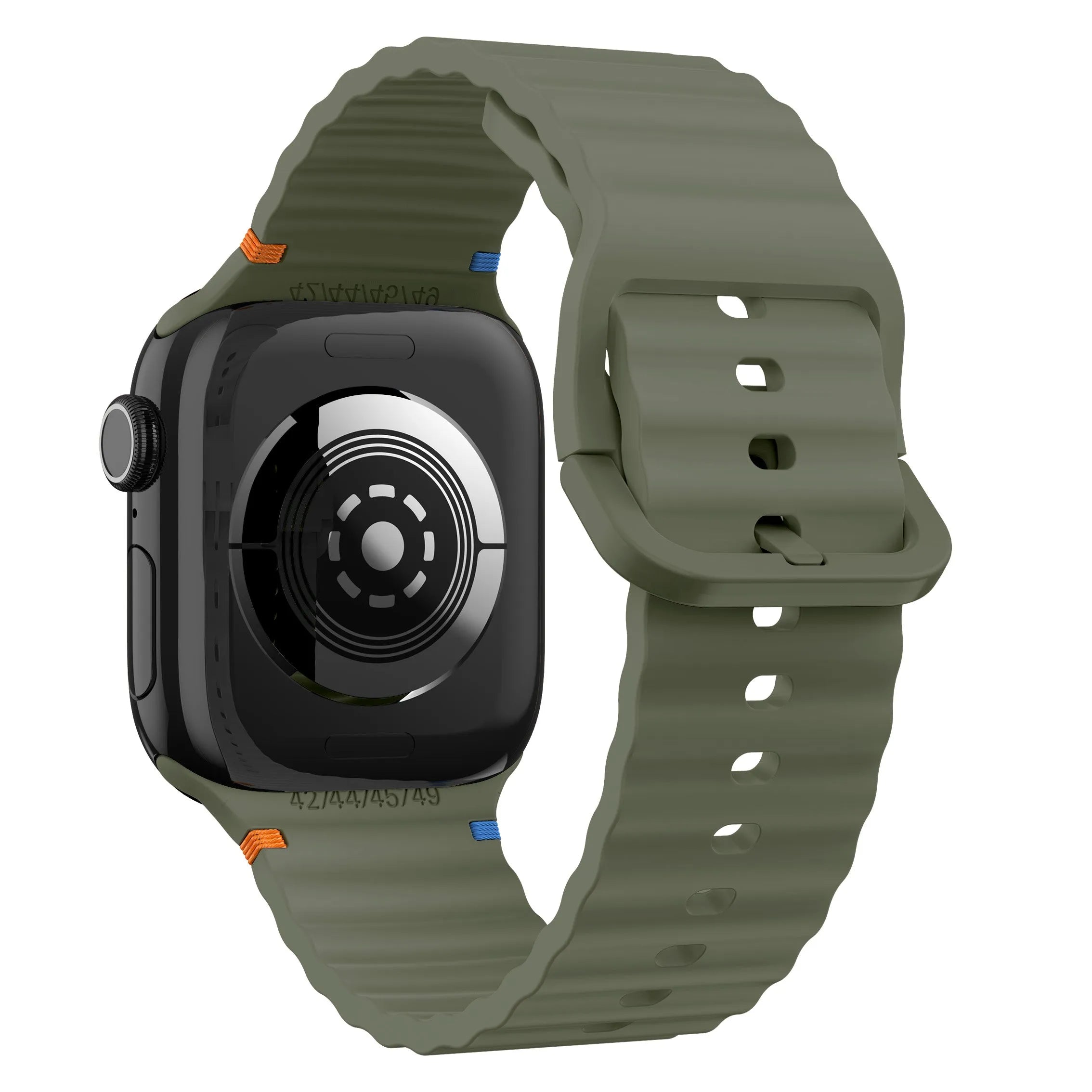 Apple Watch Wave siliconen bandje (donkergroen)