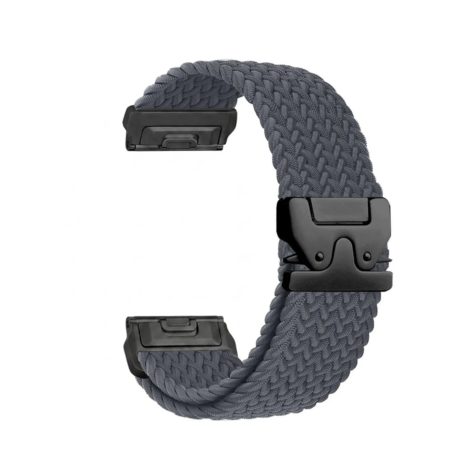 Garmin Quatix 8 Pro - 47mm gevlochten band met P-buckle (donkergrijs met zwart)