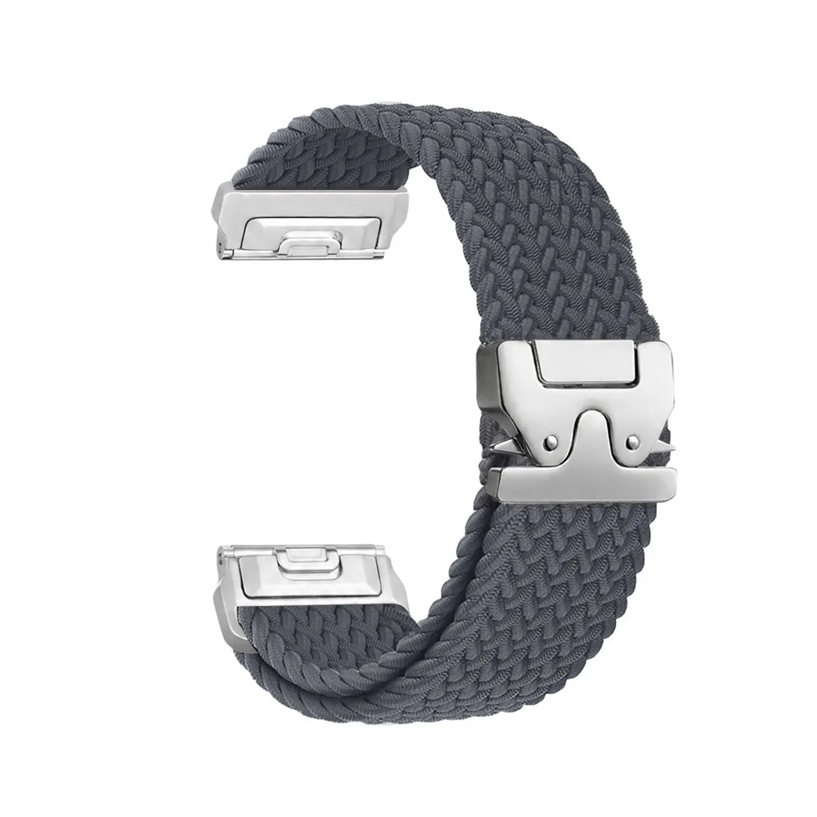Garmin Quatix 8 Pro - 47mm gevlochten band met P-buckle (donkergrijs met zilver)