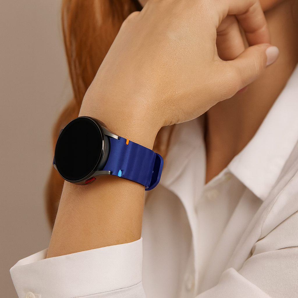 Bandz Samsung Galaxy Watch 4 40mm wave band 'Easy fit' (donkerblauw)