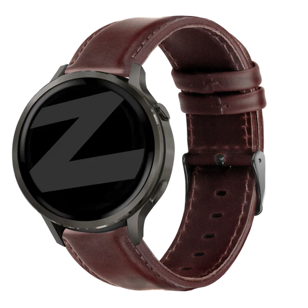 Bandz Garmin Vivoactive 6 lederen band 'Classic' (donkerbruin)