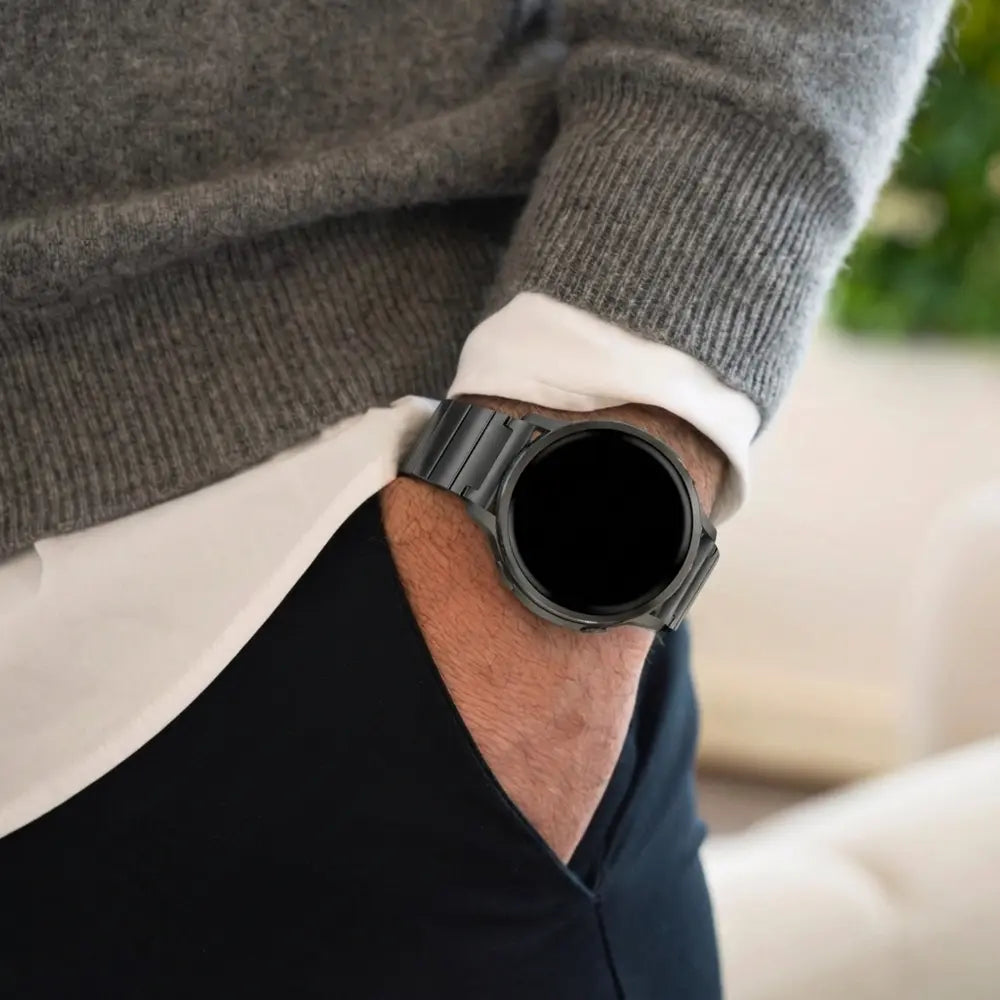 Bandz Samsung Galaxy Watch 8 - 40mm titanium band 'One Bead' (zwart)