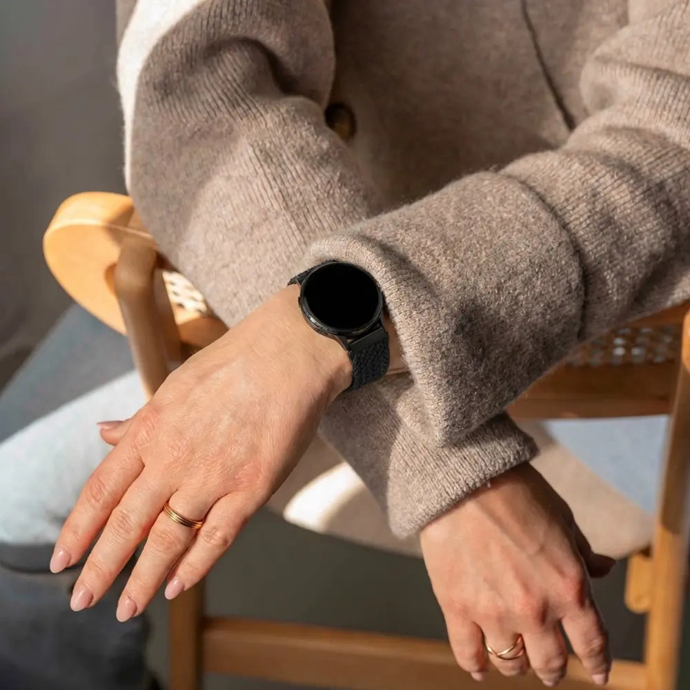 Bandz Garmin Approach S40 gevlochten band 'Parachute' (zwart)