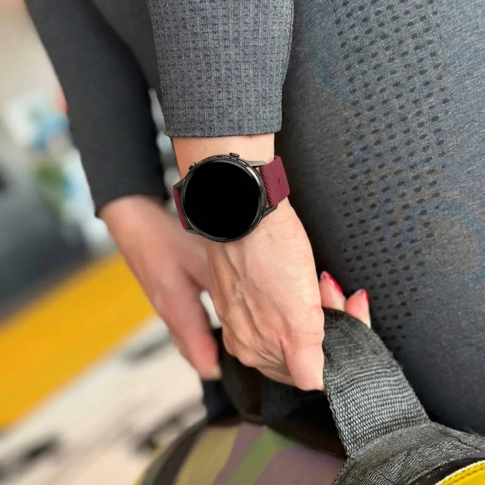 Bandz Garmin Vivoactive 4s siliconen band 'Deluxe' (wijnrood)