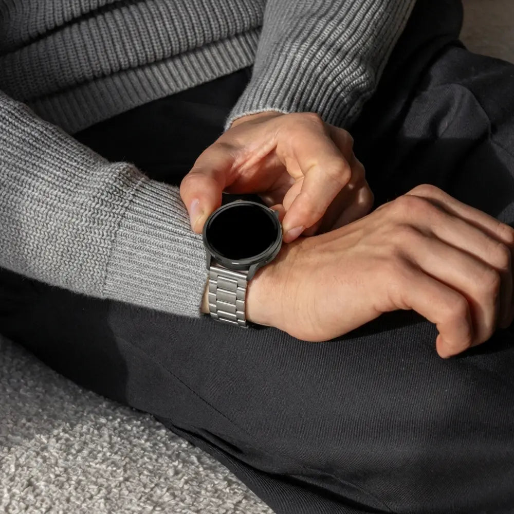 Bandz Garmin Vivomove 3s stalen band 'Classic' (zilver)