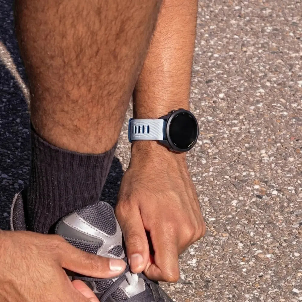 Garmin Forerunner 245 Sport Strap with Buckle (White-Blue)