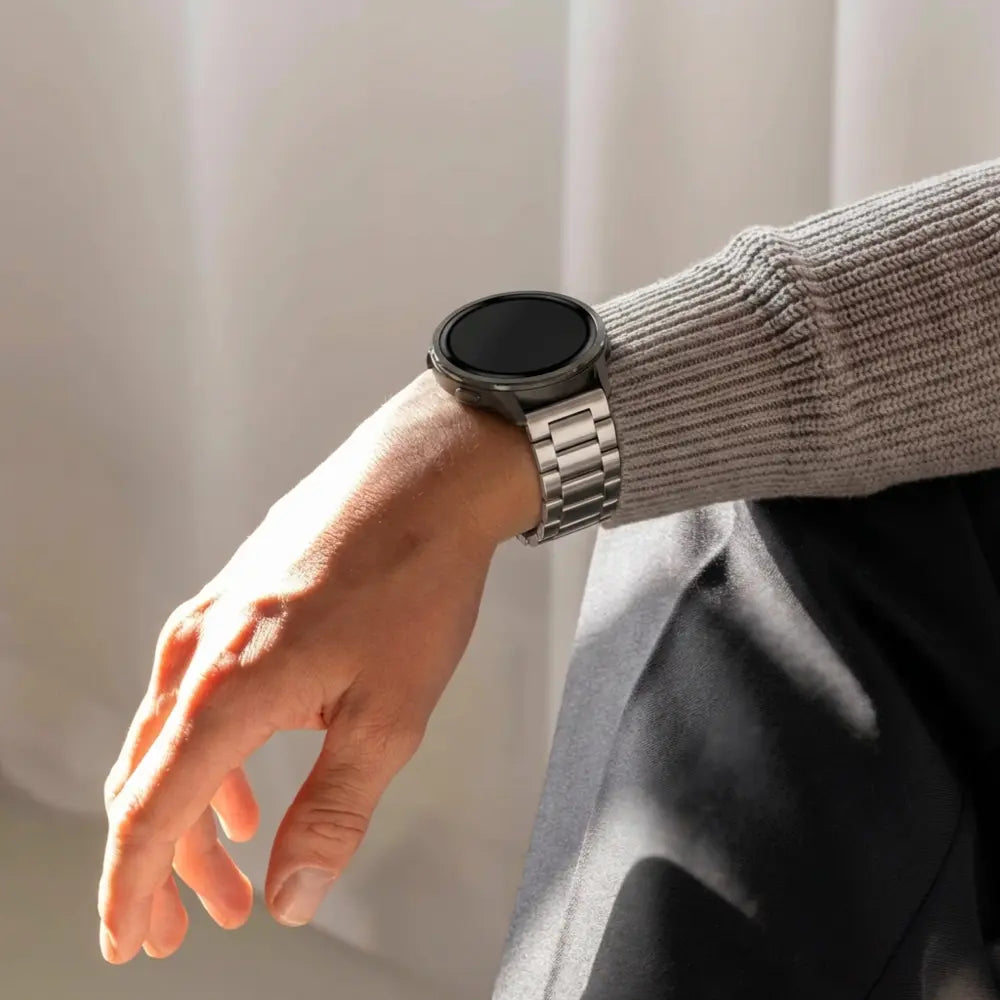 Bandz Garmin Vivomove 3s stalen band 'Classic' (zilver)