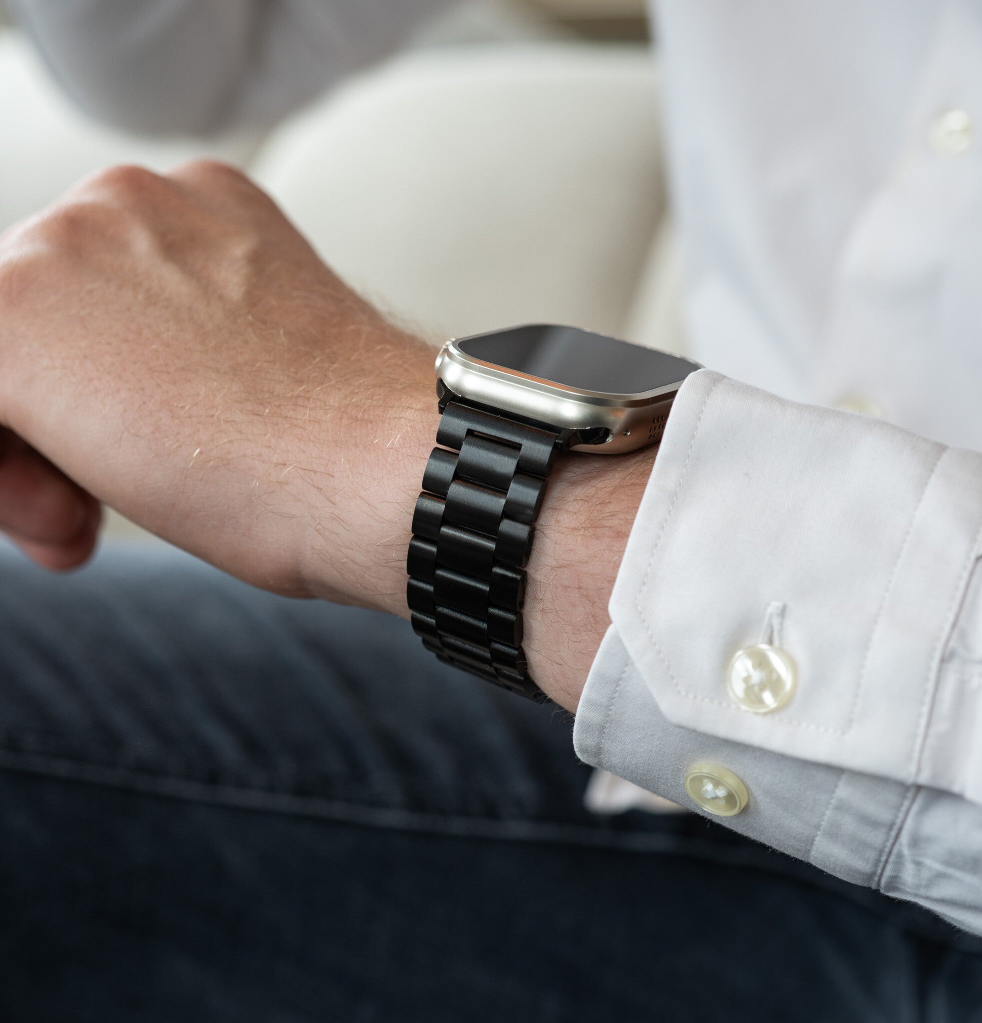 Apple Watch Ultra stalen band (donkergrijs)