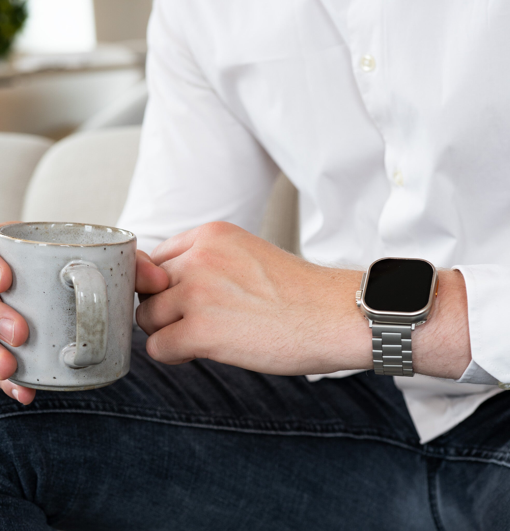 Apple Watch stalen band (titanium)