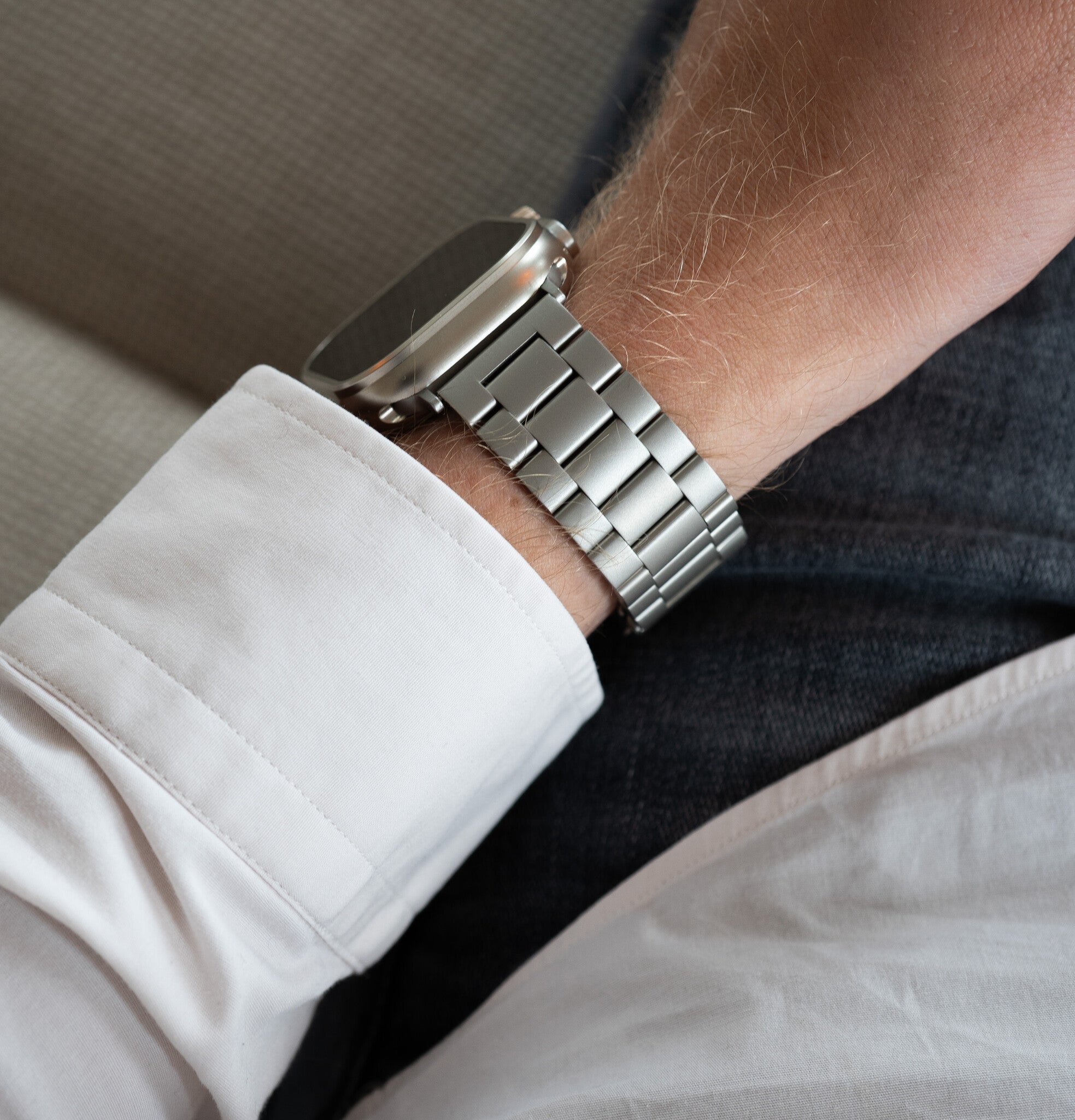 Apple Watch stalen band (titanium)