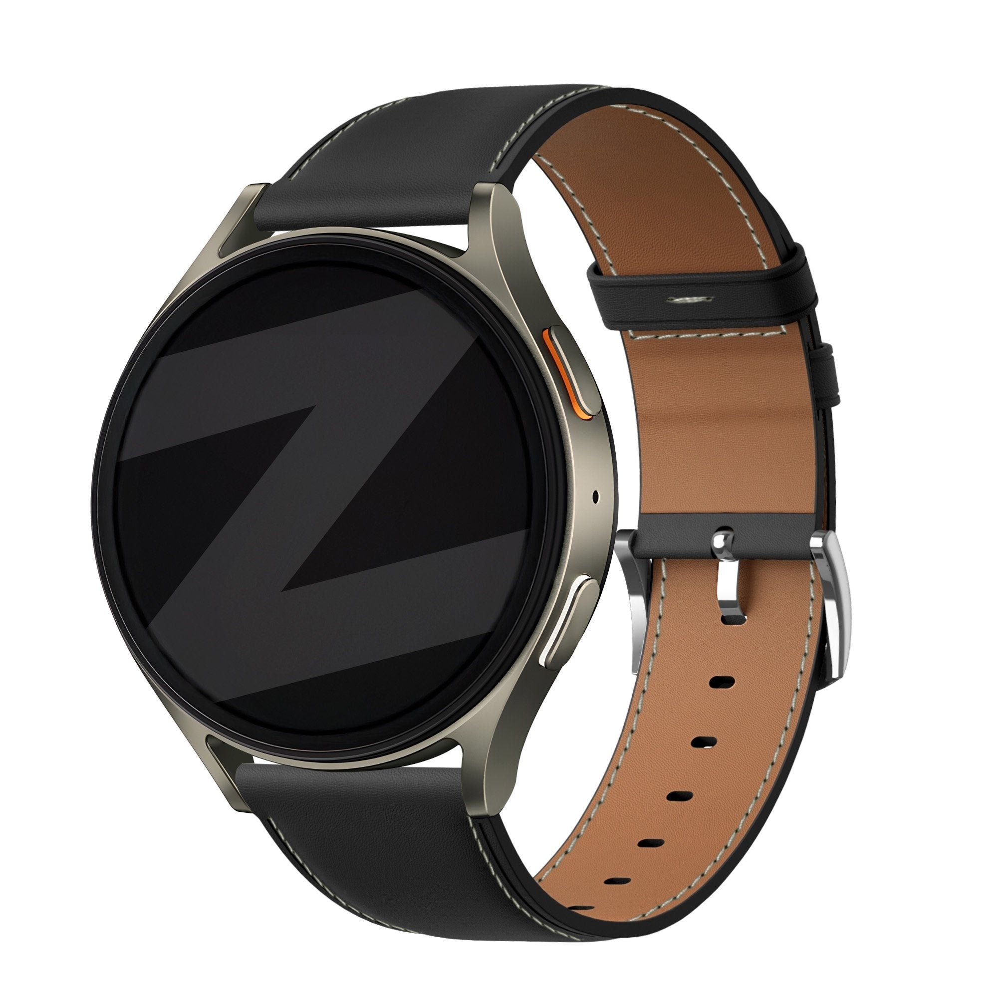 Bandz Huawei Watch GT 6 Pro - 46mm lederen band 'Easy fit' (zwart)