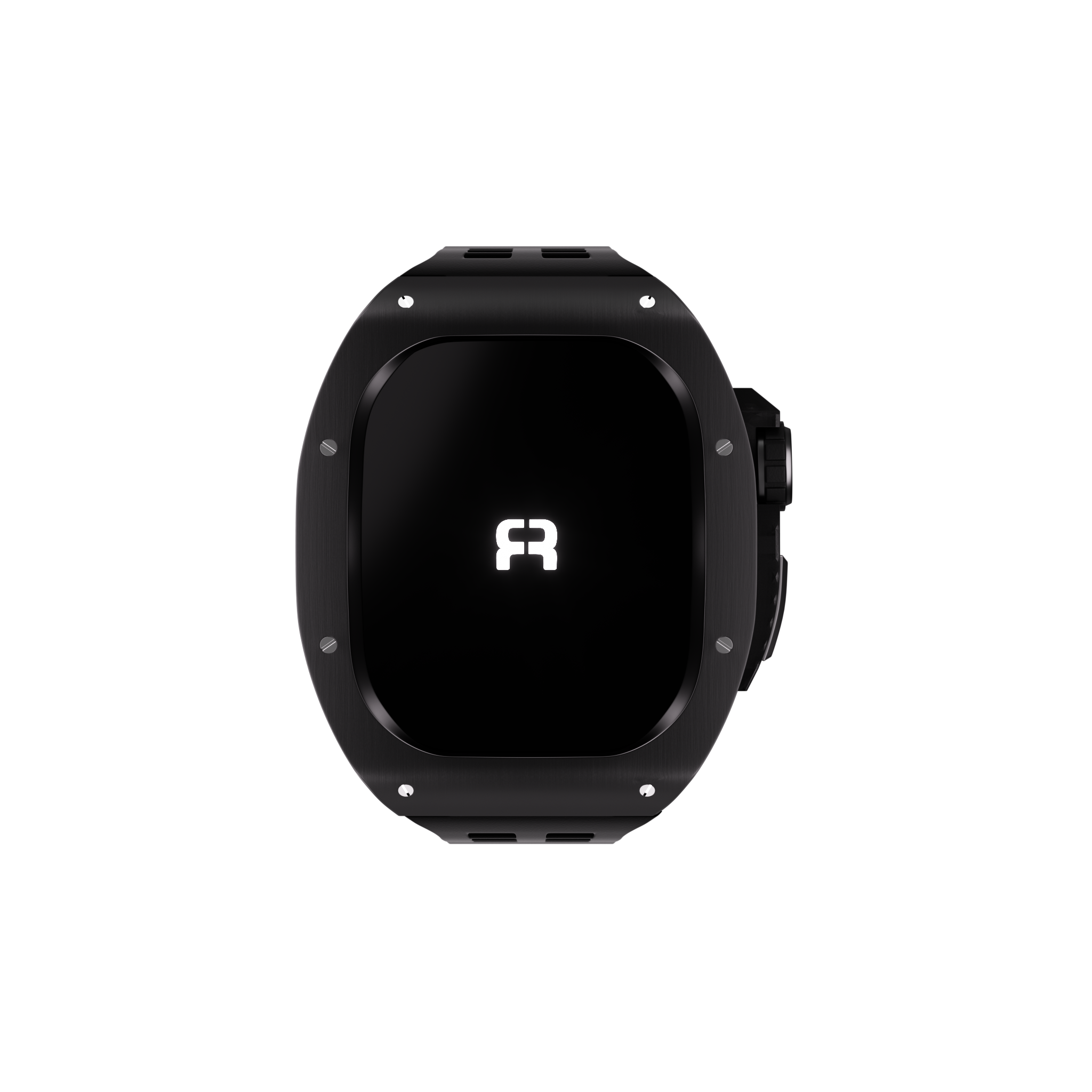 Reqior Apple Watch 45mm polymer en metalen case met rubberen band (zwart)