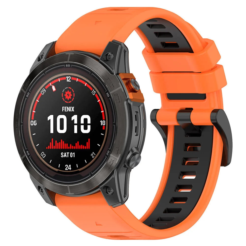 Garmin Fenix 8 Pro - 51mm sport gesp band (oranje/zwart)