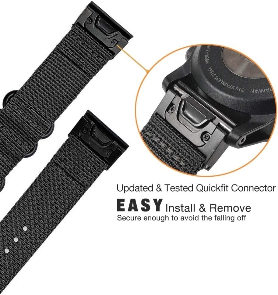 Garmin Descent MK2(i) nylon gesp band (zwart)