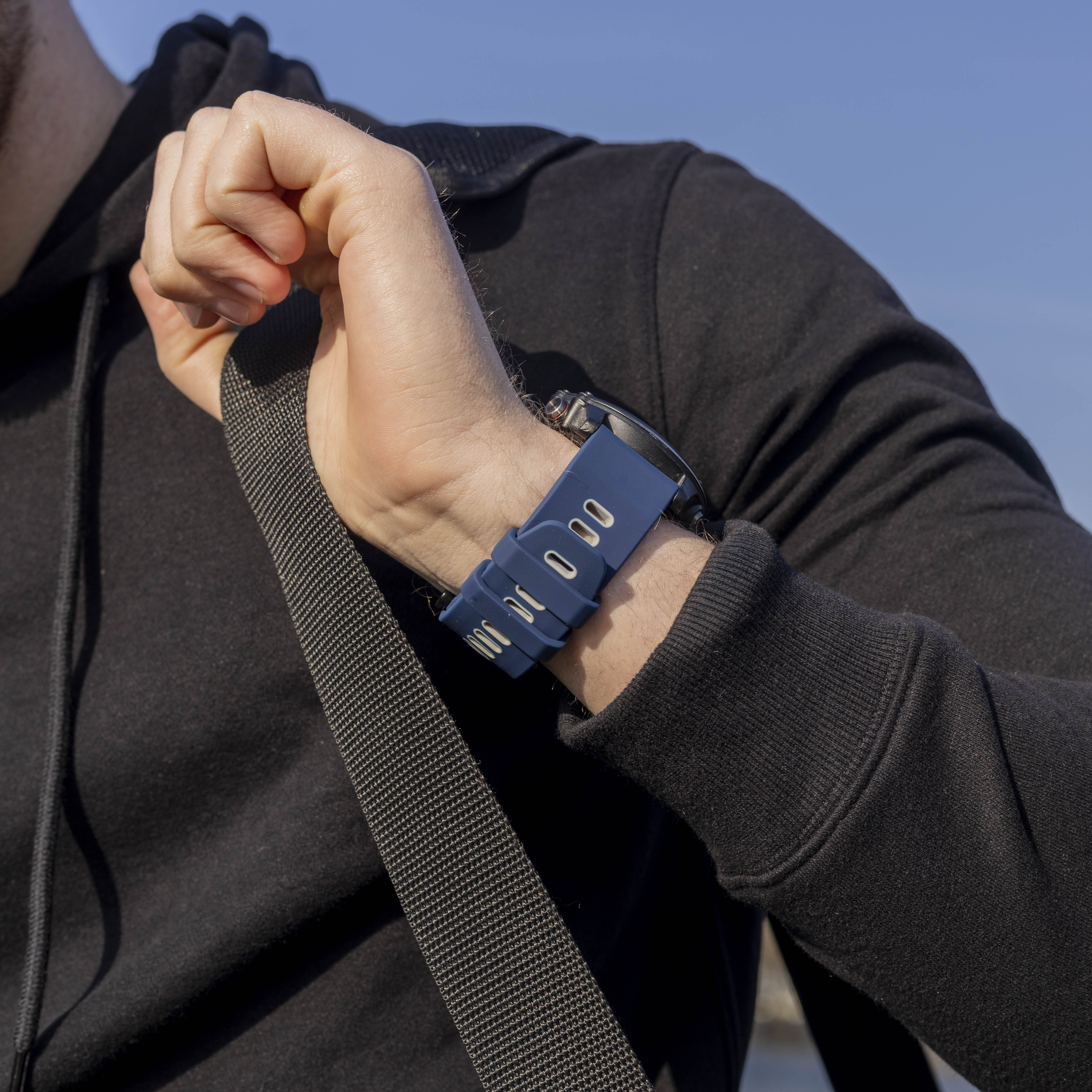 Garmin Fenix 5x / 6x sport gesp band (blauw/grijs)