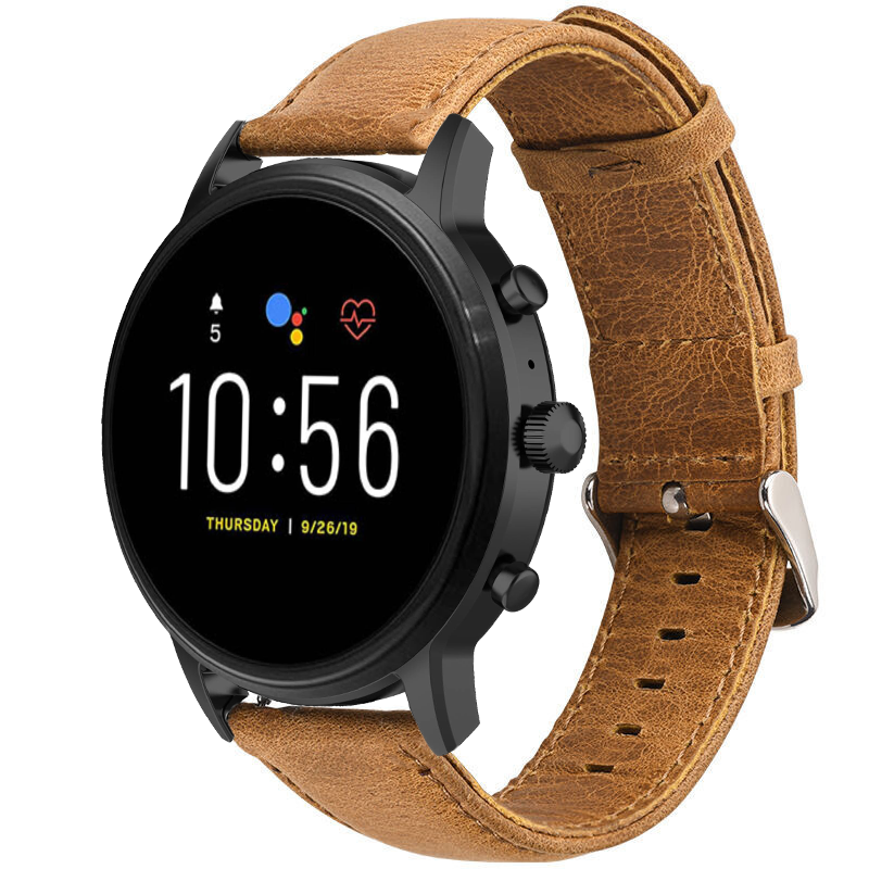Fossil Gen 4 Explorist (HR) leren band (bruin)