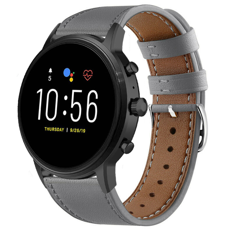 Fossil Gen 4 Explorist (HR) bandje leer (grijs)