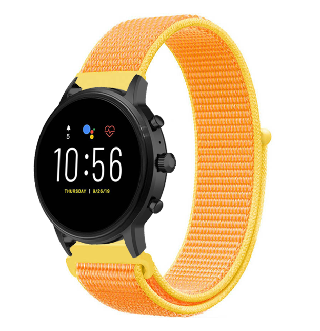 Fossil Gen 4 Explorist (HR) nylon band (lichtgeel)