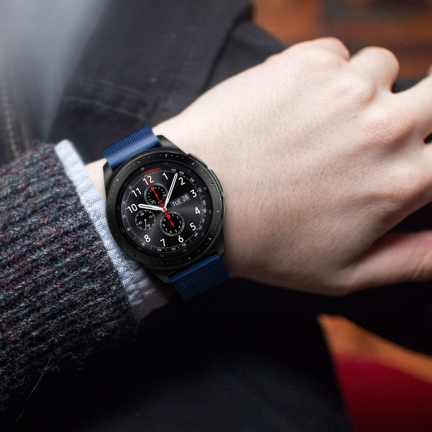 Samsung Galaxy Watch 46mm Milanese band (blauw)