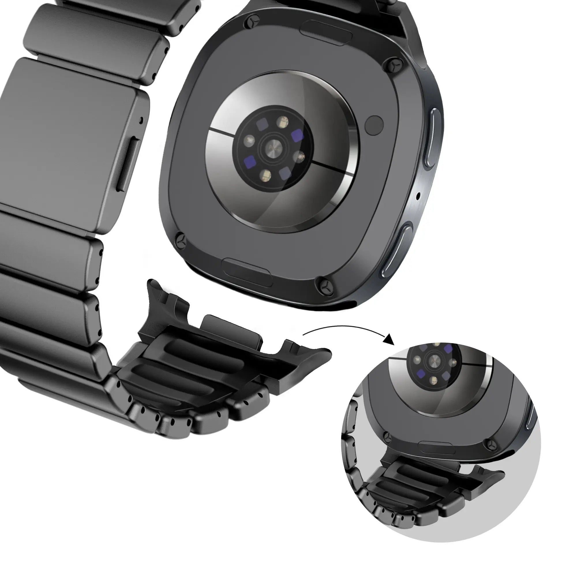 Bandz Samsung Galaxy Watch 9 - 40mm Titanium Strap 'Hybrid' (Black)