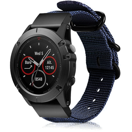 Garmin Quatix 8 - 51mm Nylon Strap with Buckle (Blue)