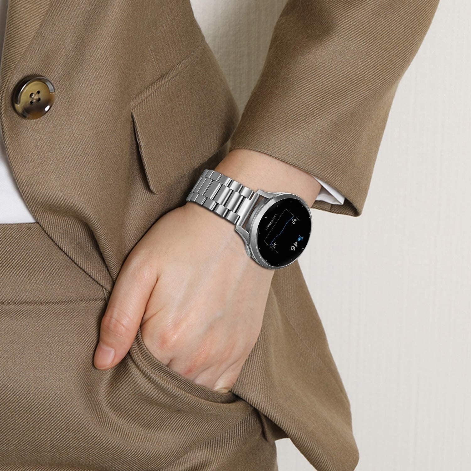 Fossil Gen 4 Venture (HR) Steel Strap (Silver)