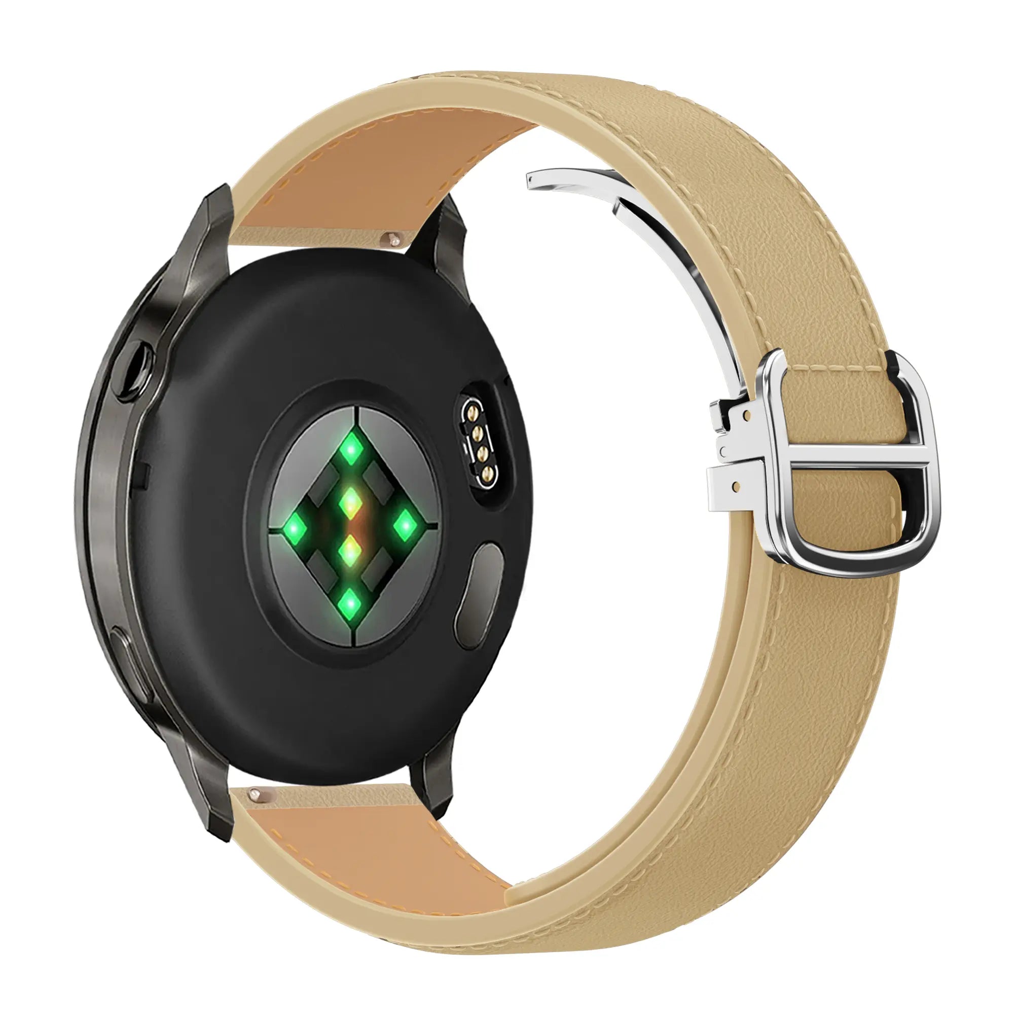 Bandz Garmin Approach S44 Lederen band 'D-Type' (creme)