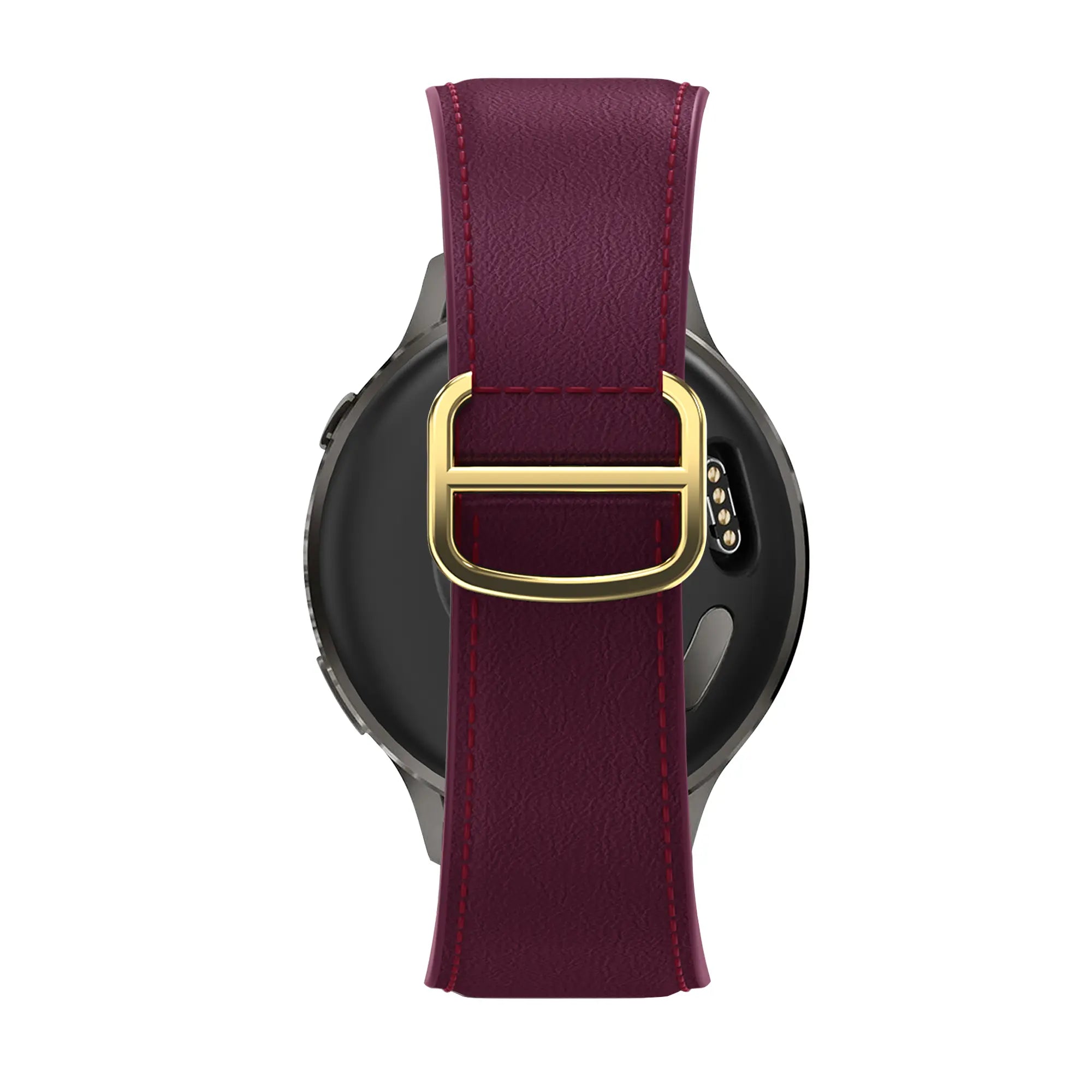 Bandz Garmin Vivomove Style Leather Strap 'D-Type' (Wine Red)