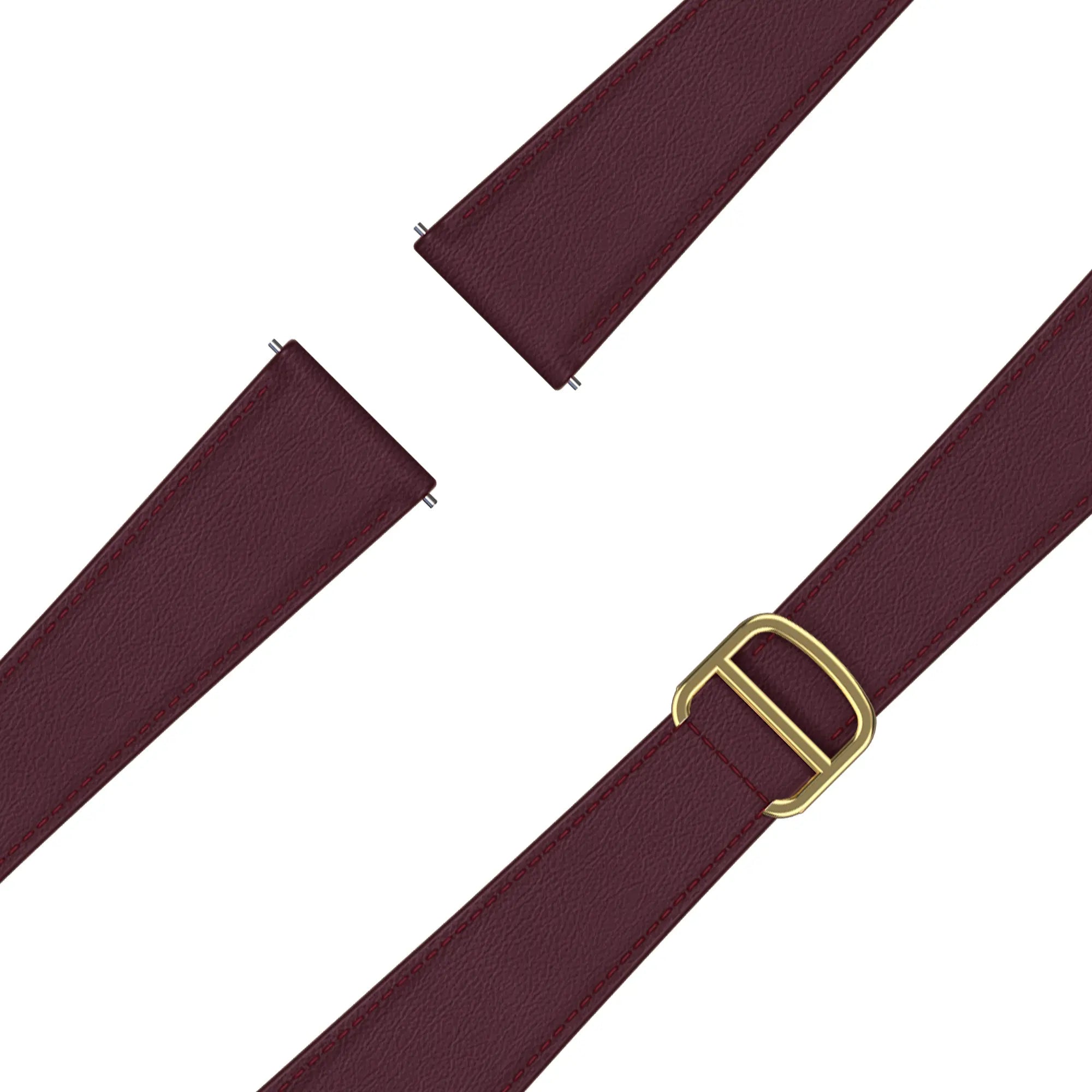 Bandz Garmin Vivomove Style Leather Strap 'D-Type' (Wine Red)