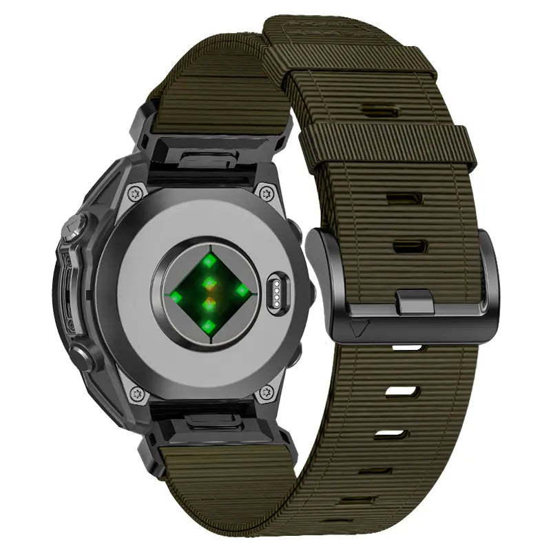 Garmin Quatix 8 Pro - 47mm premium nylon gesp band (groen)