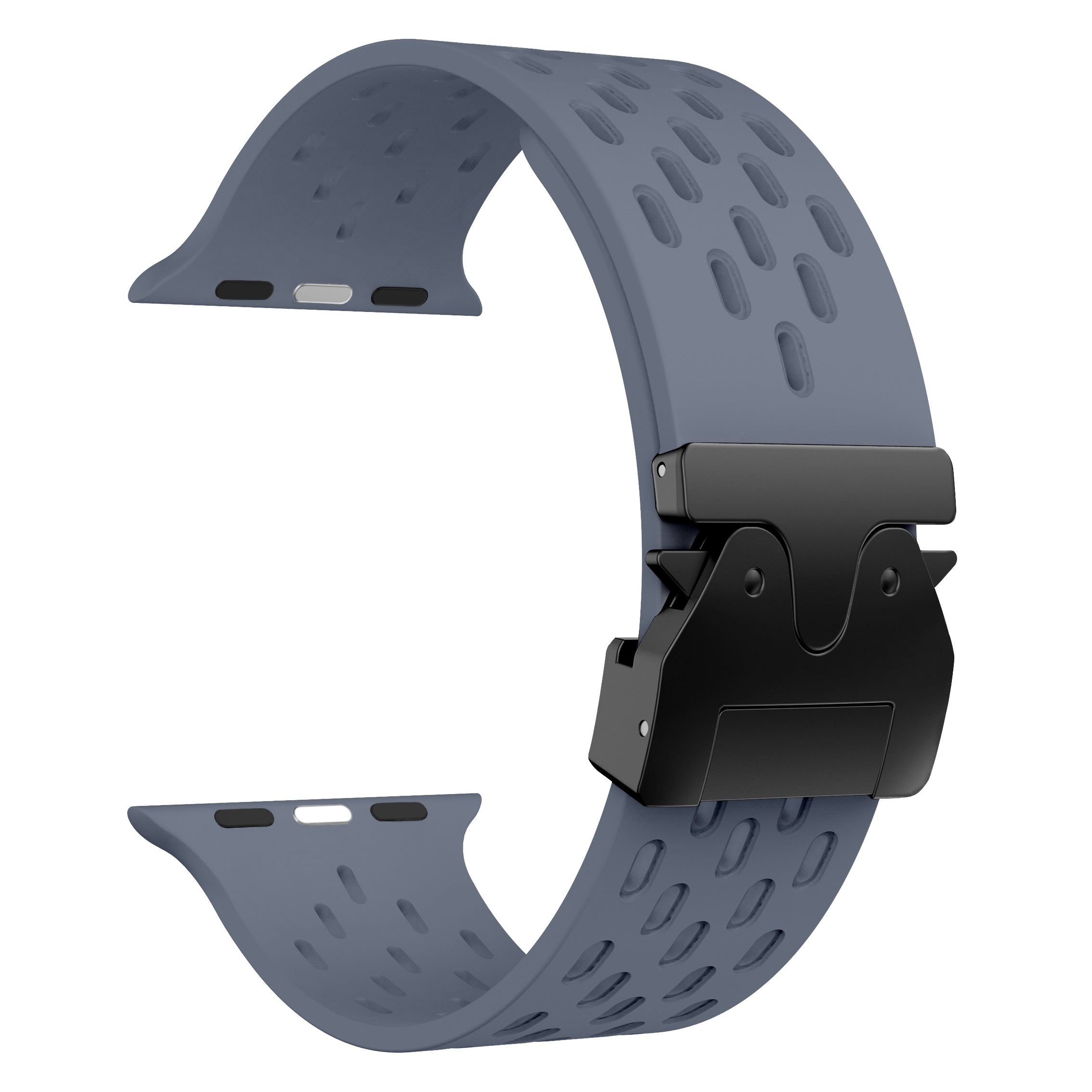 Apple Watch siliconen air bandje met P-Buckle (grijsblauw)