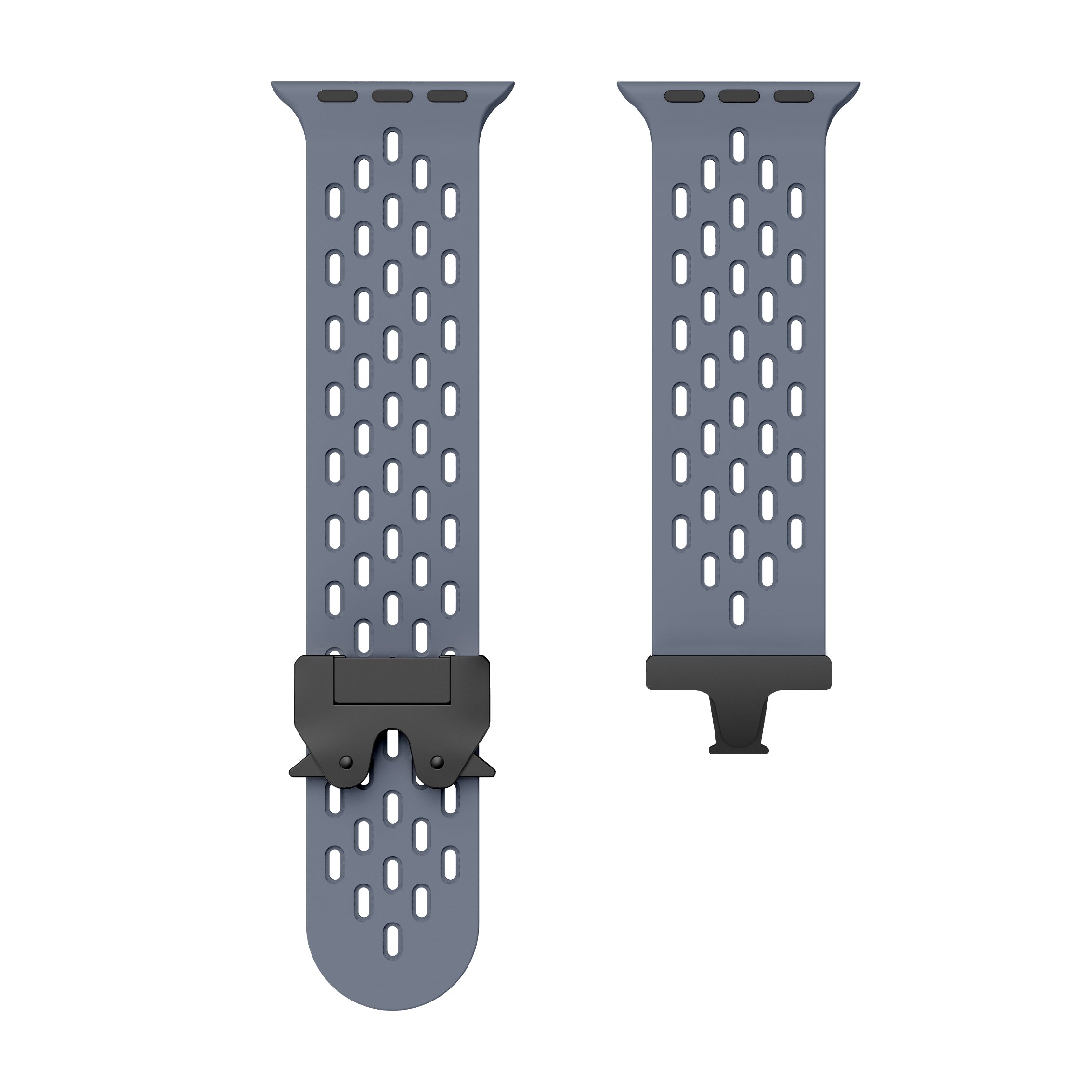 Apple Watch siliconen air bandje met P-Buckle (grijsblauw)