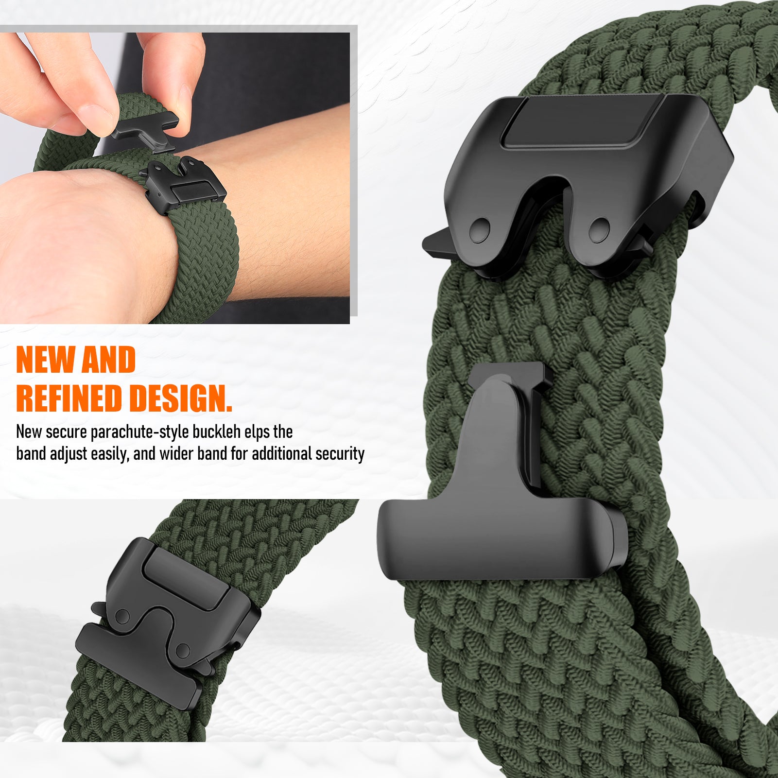 Google Pixel Watch 4 - 45mm gevlochten band met P-buckle (groen)